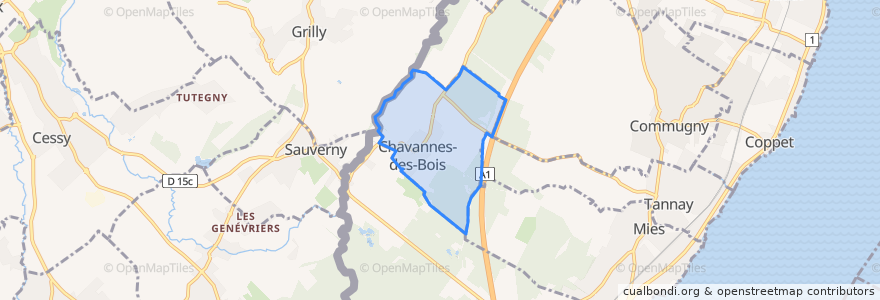 Mapa de ubicacion de Chavannes-des-Bois.