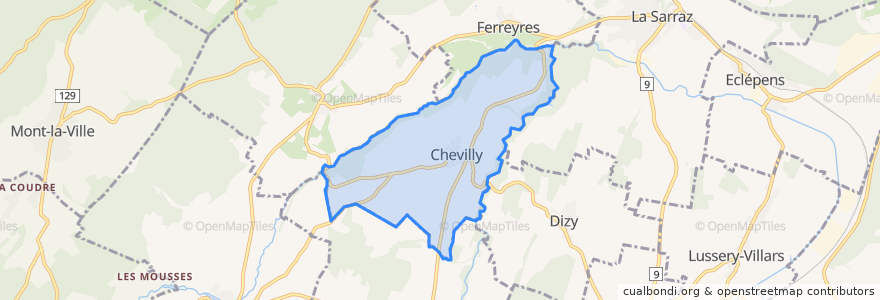 Mapa de ubicacion de Chevilly.