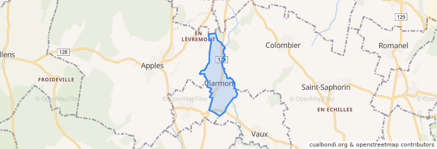 Mapa de ubicacion de Clarmont.