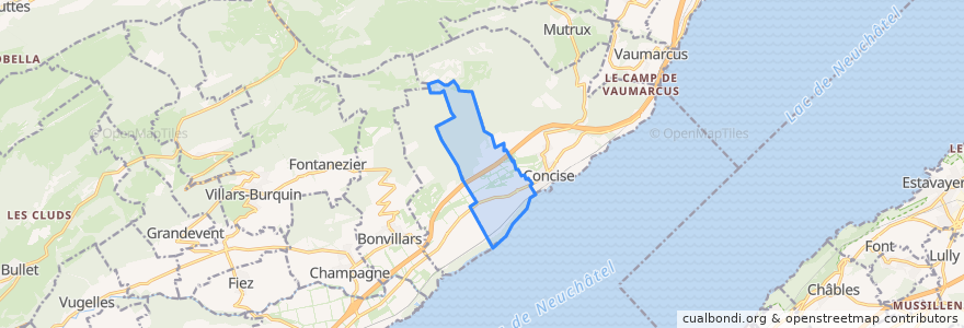 Mapa de ubicacion de Corcelles-près-Concise.