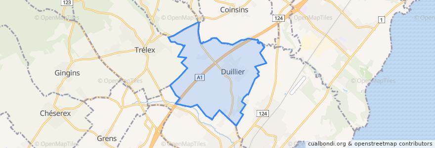 Mapa de ubicacion de Duillier.