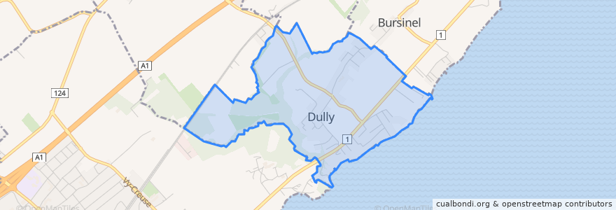 Mapa de ubicacion de Dully.