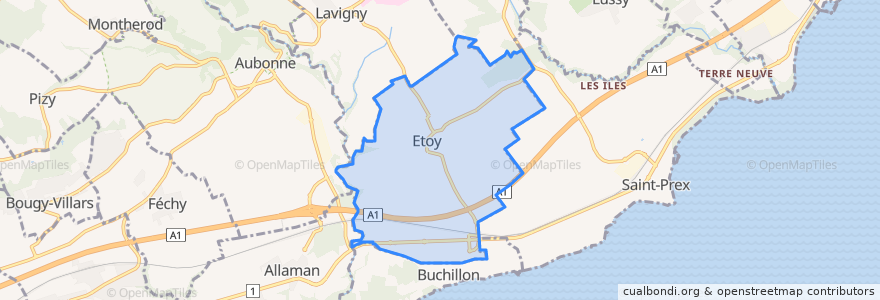 Mapa de ubicacion de Etoy.