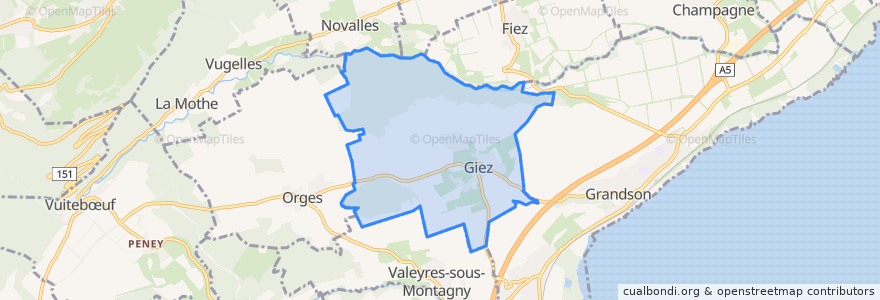 Mapa de ubicacion de Giez.