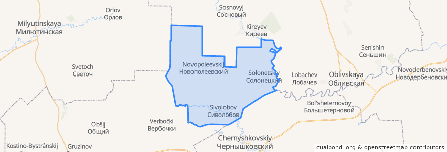 Mapa de ubicacion de Солонецкое сельское поселение.