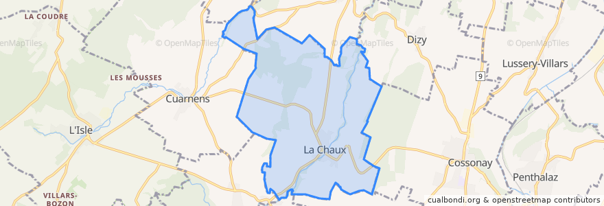 Mapa de ubicacion de La Chaux (Cossonay).