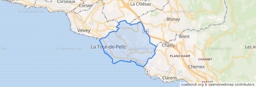 Mapa de ubicacion de La Tour-de-Peilz.