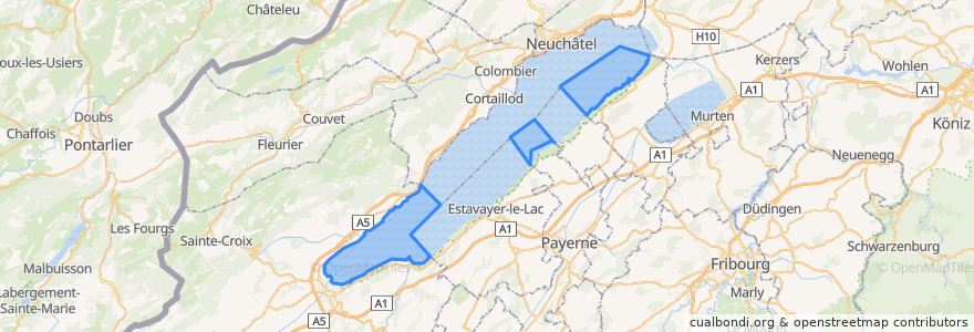 Mapa de ubicacion de Lac de Neuchâtel (VD).