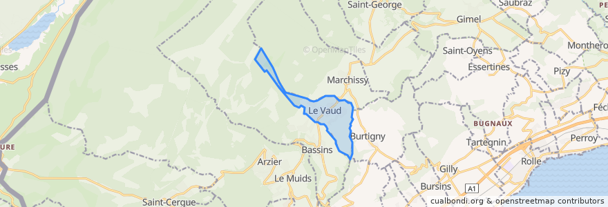 Mapa de ubicacion de Le Vaud.