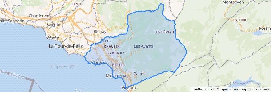 Mapa de ubicacion de Montreux.