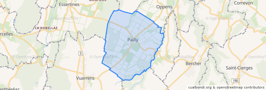 Mapa de ubicacion de Pailly.