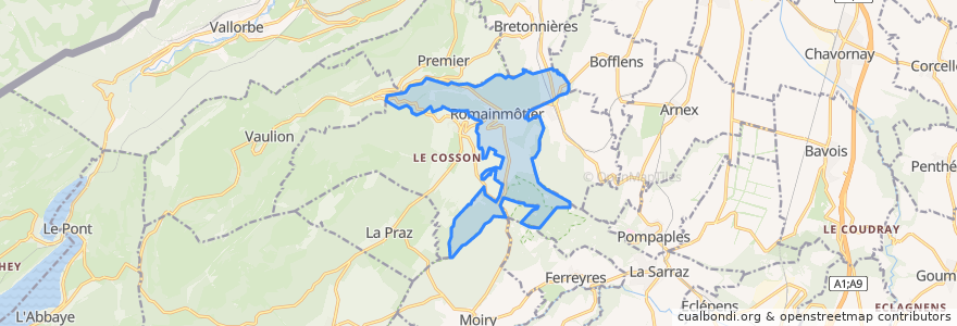 Mapa de ubicacion de Romainmôtier-Envy.