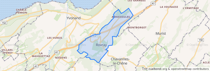 Mapa de ubicacion de Rovray.