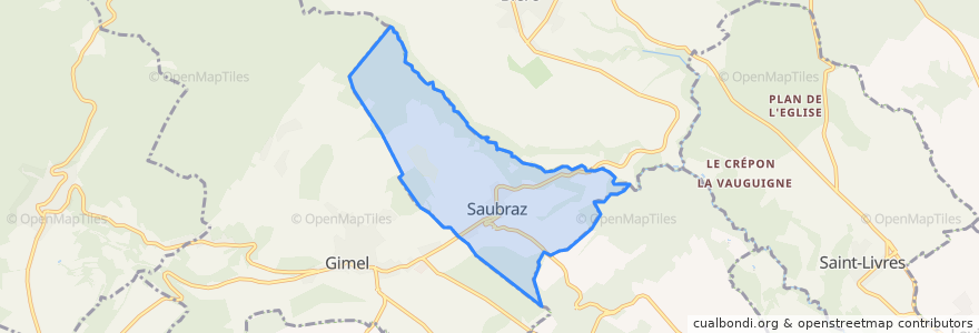 Mapa de ubicacion de Saubraz.