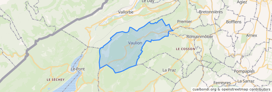 Mapa de ubicacion de Vaulion.