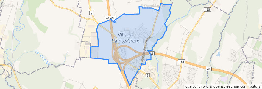 Mapa de ubicacion de Villars-Sainte-Croix.