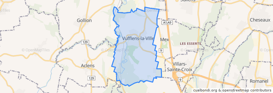 Mapa de ubicacion de Vufflens-la-Ville.