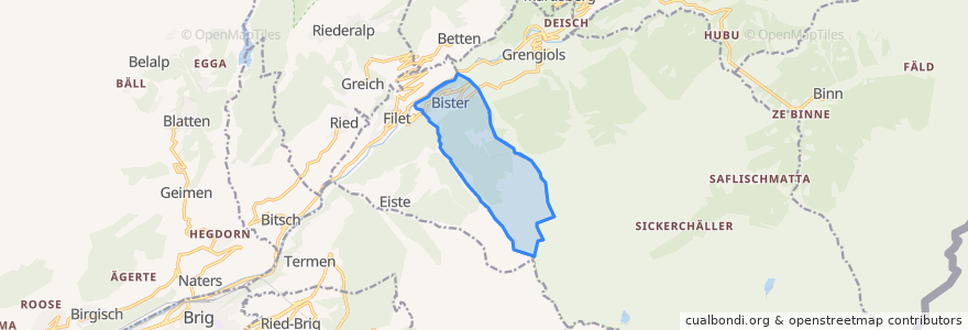 Mapa de ubicacion de Bister.