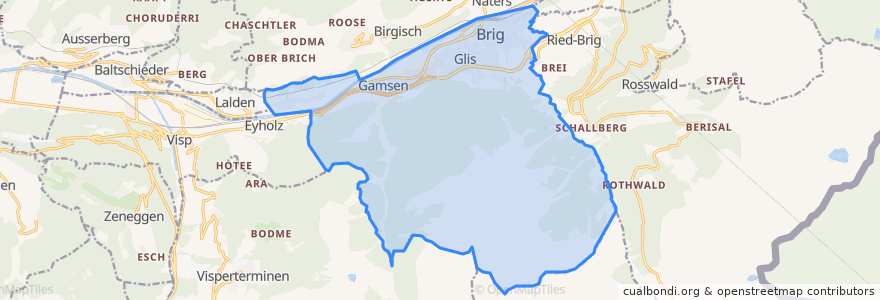 Mapa de ubicacion de Brig-Glis.