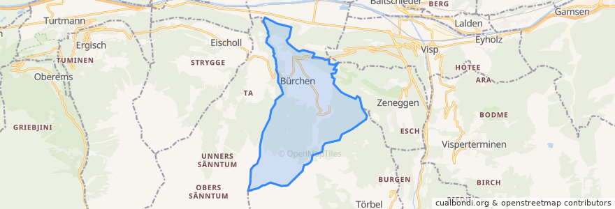 Mapa de ubicacion de Bürchen.