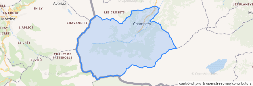 Mapa de ubicacion de Champéry.