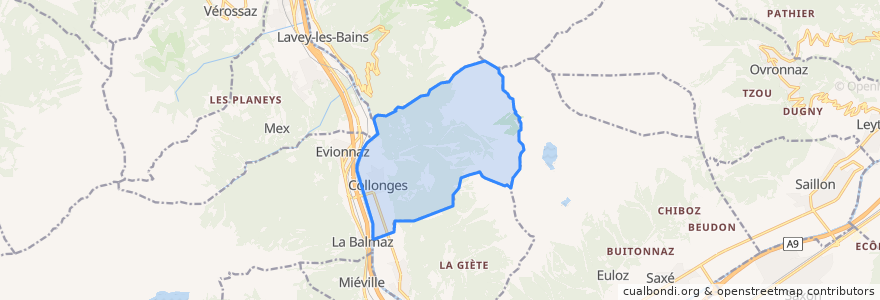 Mapa de ubicacion de Collonges.