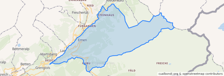 Mapa de ubicacion de Ernen.