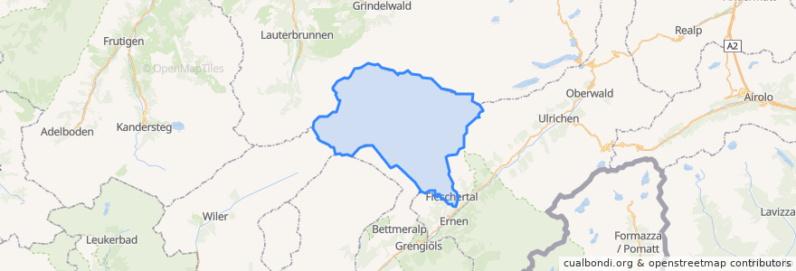 Mapa de ubicacion de Fieschertal.