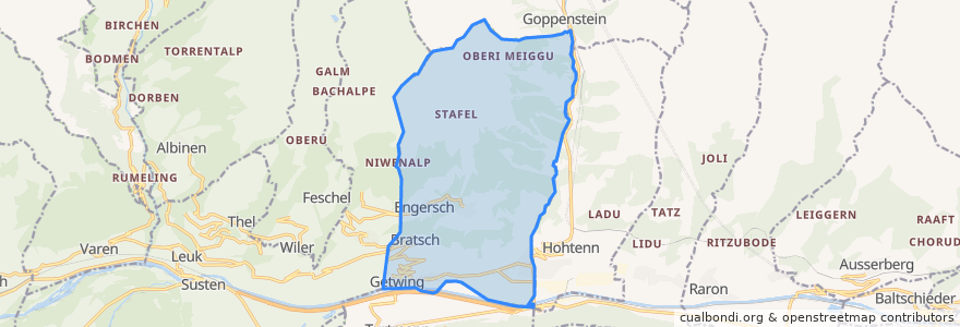 Mapa de ubicacion de Gampel-Bratsch.