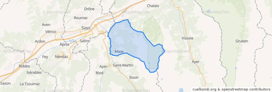 Mapa de ubicacion de Mont-Noble.