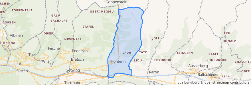 Mapa de ubicacion de Steg-Hohtenn.