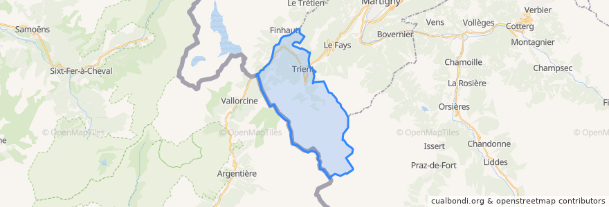 Mapa de ubicacion de Trient.