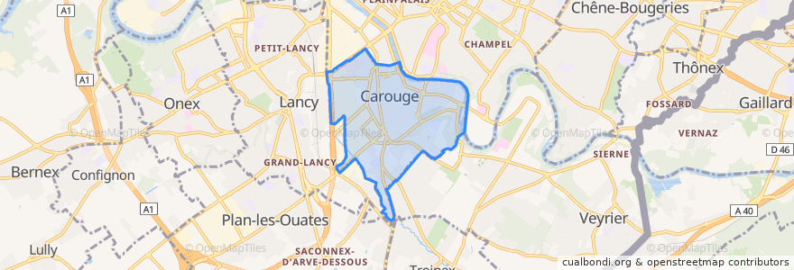 Mapa de ubicacion de Carouge.