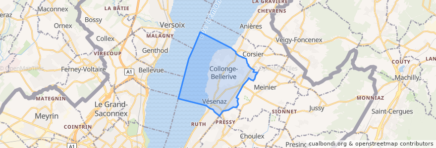 Mapa de ubicacion de Collonge-Bellerive.