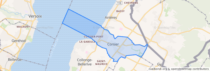 Mapa de ubicacion de Corsier (GE).