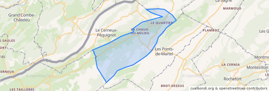 Mapa de ubicacion de La Chaux-du-Milieu.