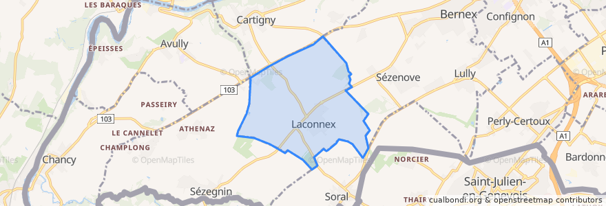 Mapa de ubicacion de Laconnex.