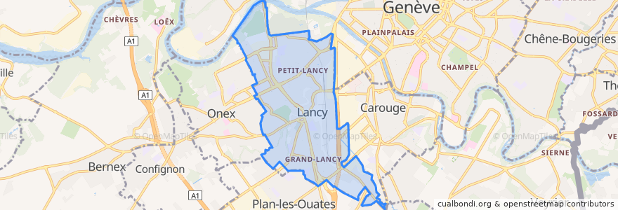 Mapa de ubicacion de Lancy.