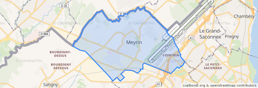 Mapa de ubicacion de Meyrin.