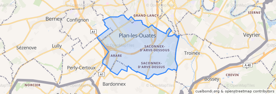 Mapa de ubicacion de Plan-les-Ouates.