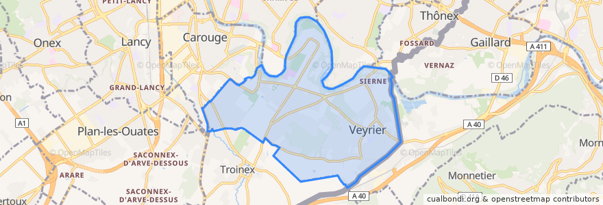 Mapa de ubicacion de Veyrier.