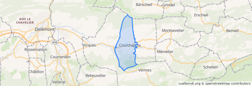 Mapa de ubicacion de Courchapoix.