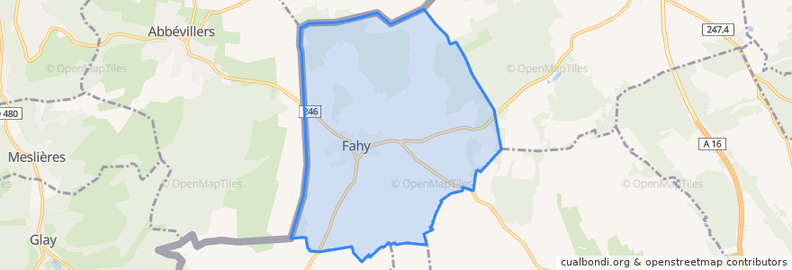 Mapa de ubicacion de Fahy.