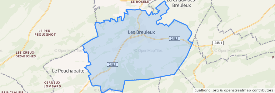 Mapa de ubicacion de Les Breuleux.