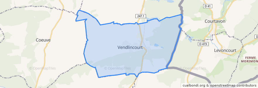 Mapa de ubicacion de Vendlincourt.