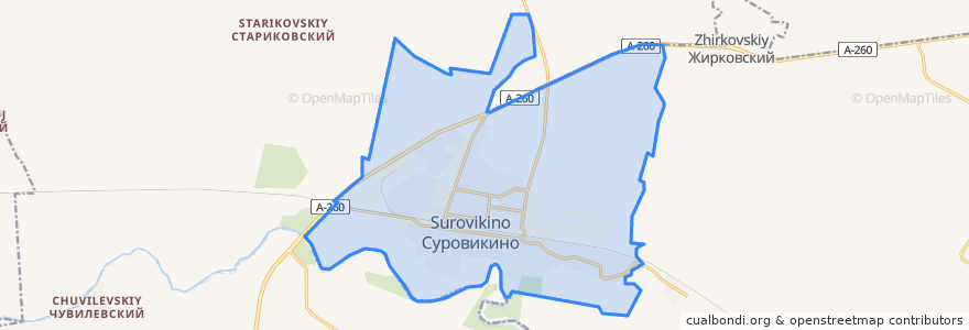 Mapa de ubicacion de городское поселение Суровикино.