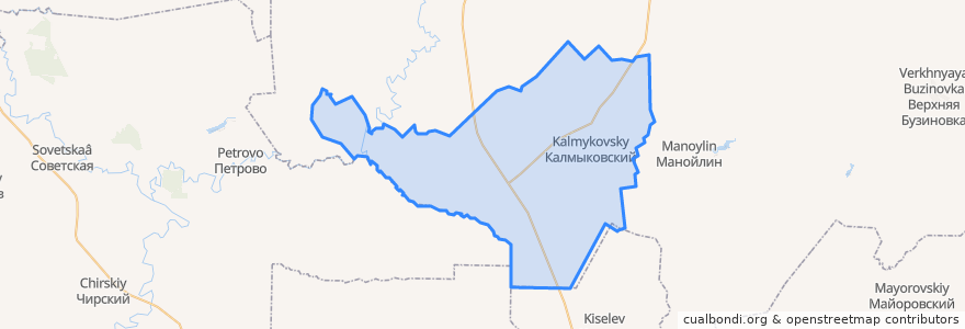 Mapa de ubicacion de Калмыковское сельское поселение.