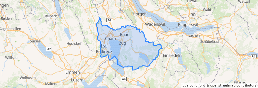 Mapa de ubicacion de Zug.