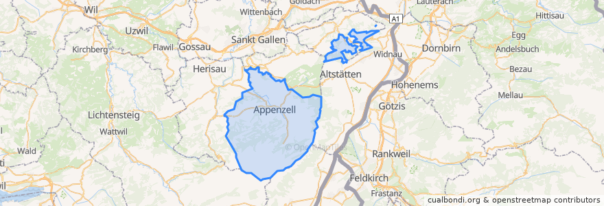 Mapa de ubicacion de Appenzell Innerrhoden.