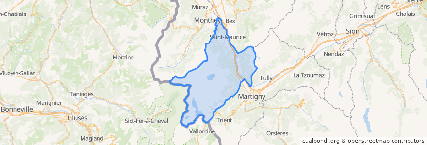 Mapa de ubicacion de Saint-Maurice.